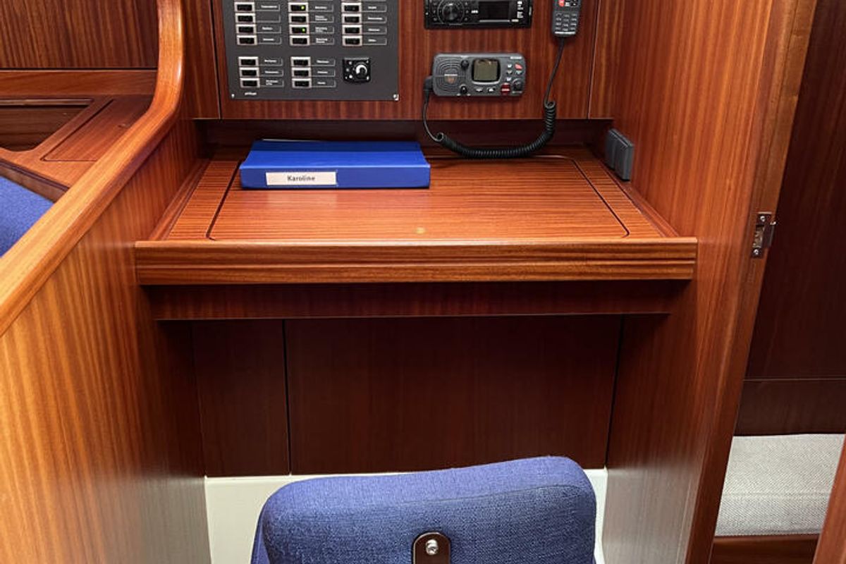 Salon of Karoline, a Bootsbau Rügen GmbH Vilm 41 cruiser sailboat at Barth, Germany