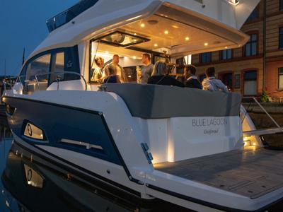 Deck of Blue Lagoon II, a Sealine F430 motorboat at Grad Pula, Croatia