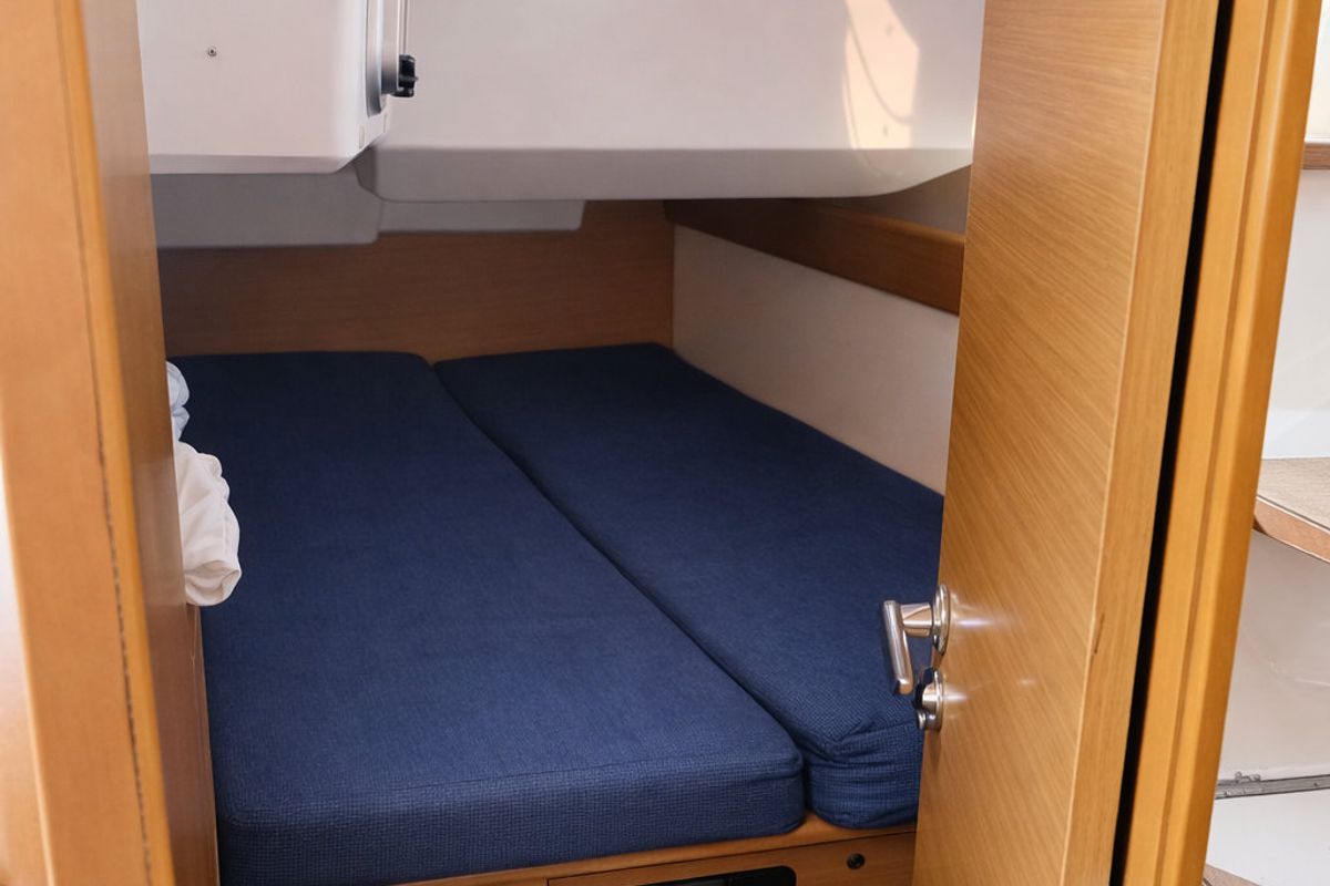 Cockpit of Malgrats, a Jeanneau Sun Odyssey 469 sailboat at Palma de Mallorca, Spain