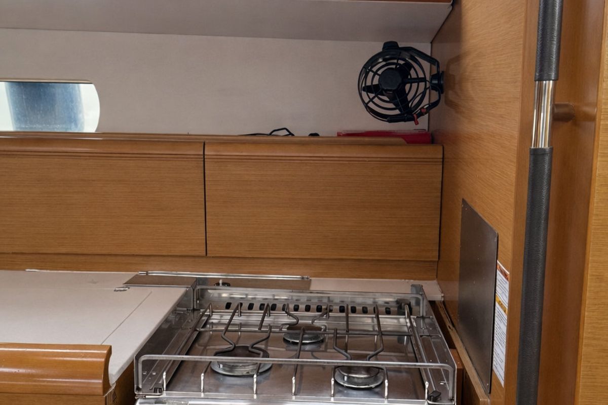 Galley of Malgrats, a Jeanneau Sun Odyssey 469 sailboat at Palma de Mallorca, Spain