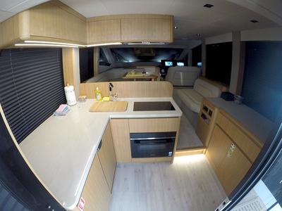 Galley of Il Sogno V, a Galeon 480 Fly yacht at Grad Šibenik, Croatia