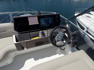 Cockpit of Il Sogno V, a Galeon 480 Fly yacht at Grad Šibenik, Croatia