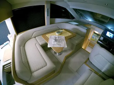 Salon of Il Sogno V, a Galeon 480 Fly yacht at Grad Šibenik, Croatia