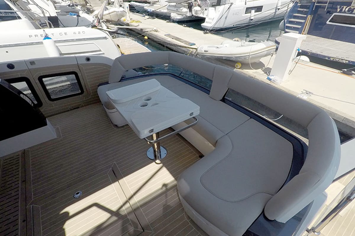 Il Sogno V, a Galeon 480 Fly yacht at Grad Šibenik, Croatia