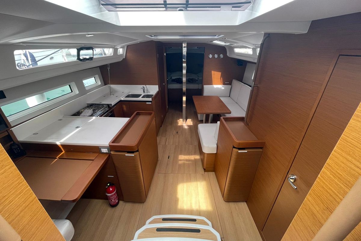 Salon of Whisky (Radazul), a Jeanneau Sun Odyssey 440 sailboat at El Rosario, Spain
