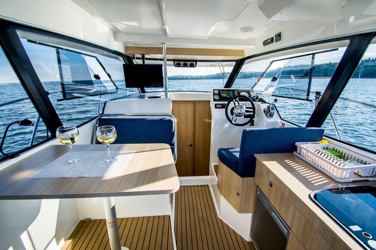Salon of Balt 1080 Titanium, a Balt 1018 Titanium motorboat at Wilkasy, Poland