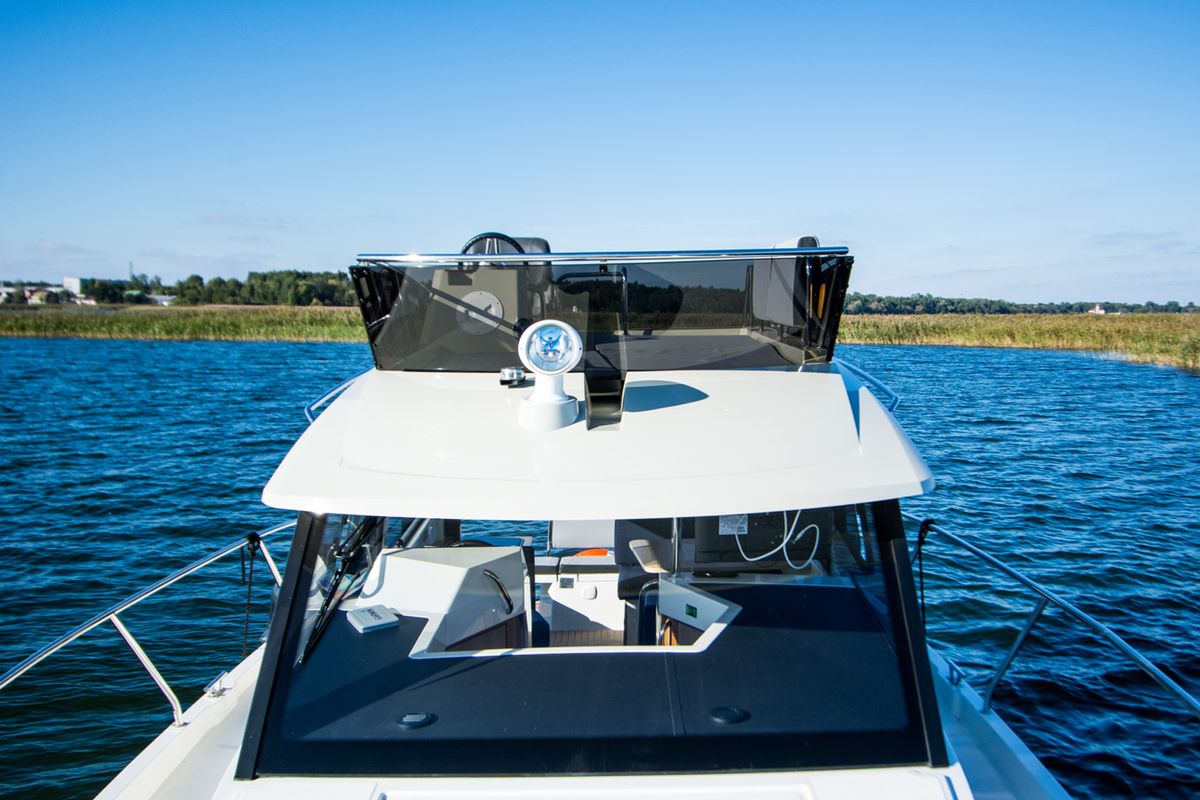 Deck of Balt 1080 Titanium, a Balt 1018 Titanium motorboat at Wilkasy, Poland