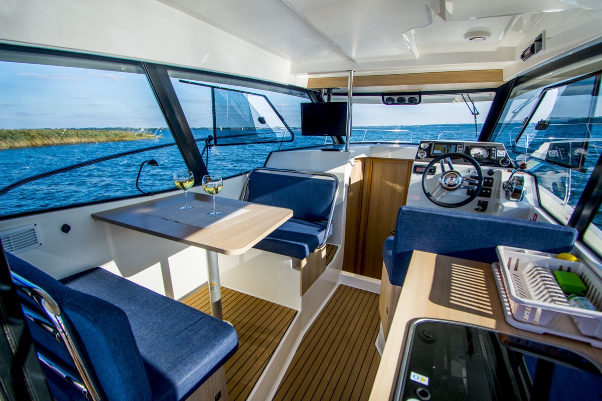 Salon of Balt 1080 Titanium, a Balt 1018 Titanium motorboat at Wilkasy, Poland