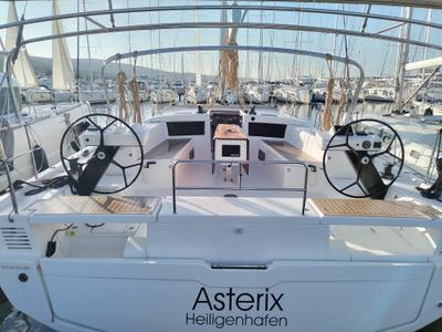 Cockpit of Asterix, a Dufour 470 sailboat at Punat, Croatia