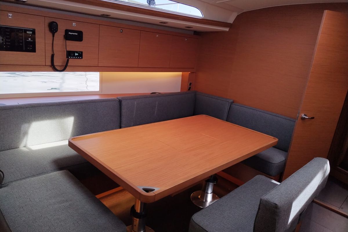 Cabin on Asterix, a Dufour 470 sailboat at Punat, Croatia