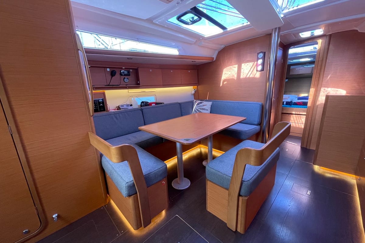 Galley of Sweet, a Dufour 430 GL sailboat at Fethiye, Turkey