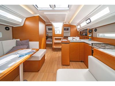Galley of Aella, a Jeanneau Sun Odyssey 410 sailboat at Skiathos, Greece