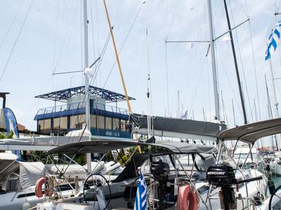 Deck of Deep Blue, a Hanse Yachts Hanse 415 sailboat at Lavreotiki Municipal Unit, Greece