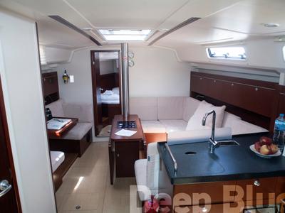 Salon of Deep Blue, a Hanse Yachts Hanse 415 sailboat at Lavreotiki Municipal Unit, Greece