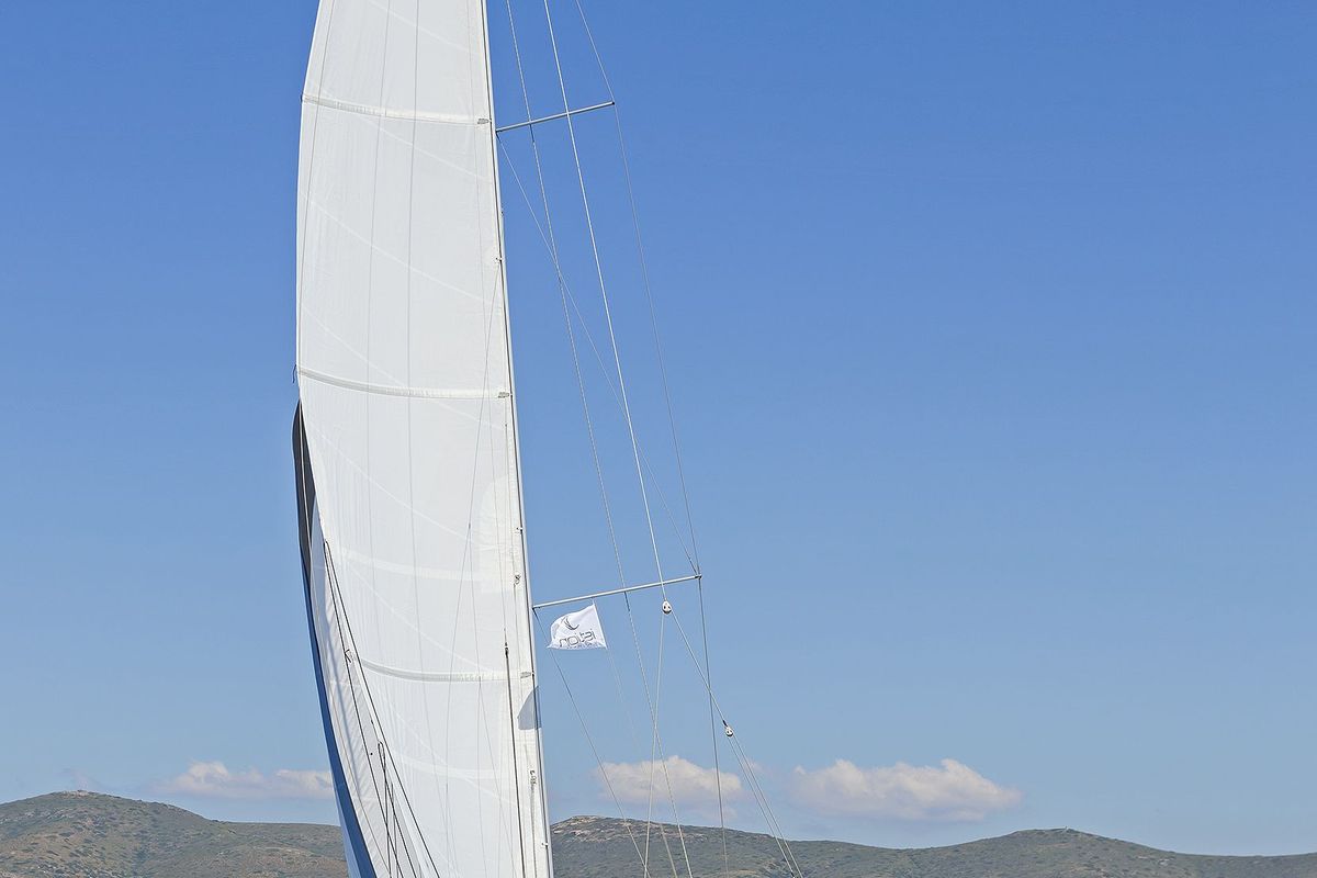 Deep Blue, a Hanse Yachts Hanse 415 sailboat at Lavreotiki Municipal Unit, Greece