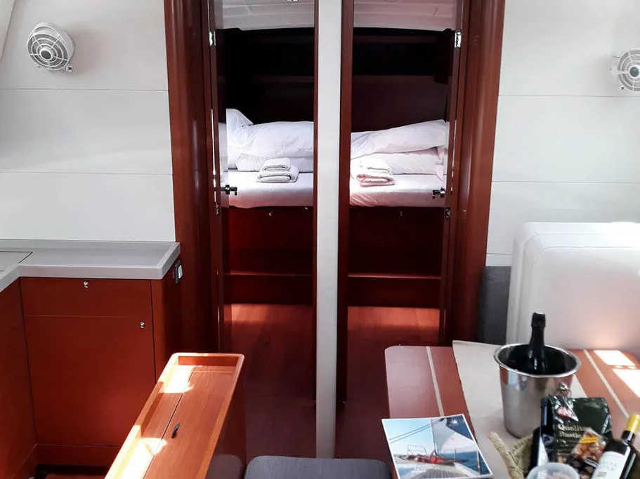 Deck of Olympic, a Beneteau Oceanis 46.1 sailboat at Athens, Greece