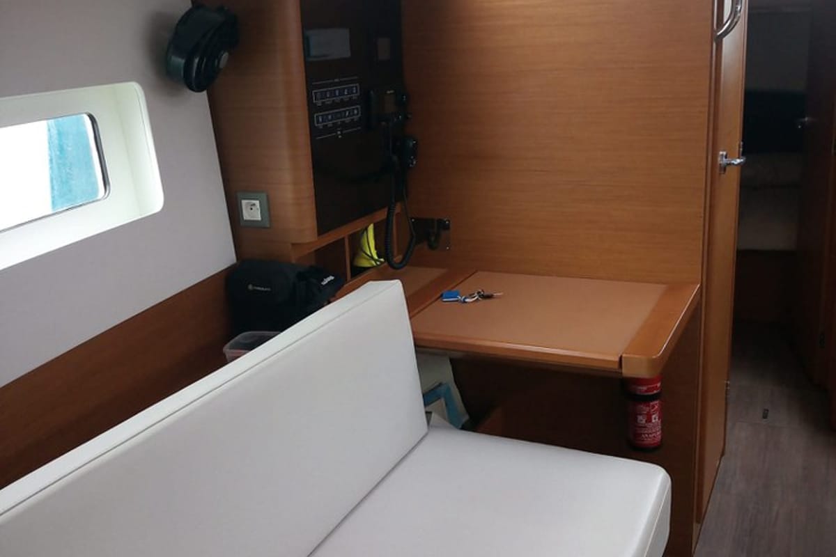 Diana, a Jeanneau Sun Odyssey 380 sailboat at Procida, Italy