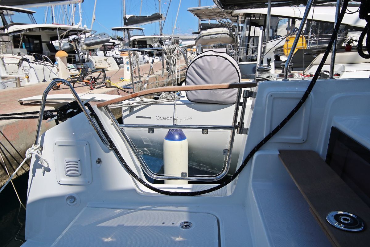 Deck of Solution, a Lagoon 43 catamaran at Općina Rogoznica, Croatia
