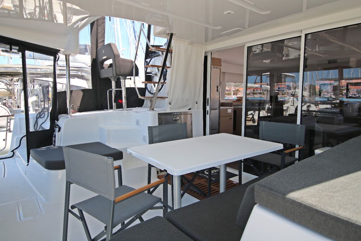 Deck of Solution, a Lagoon 43 catamaran at Općina Rogoznica, Croatia