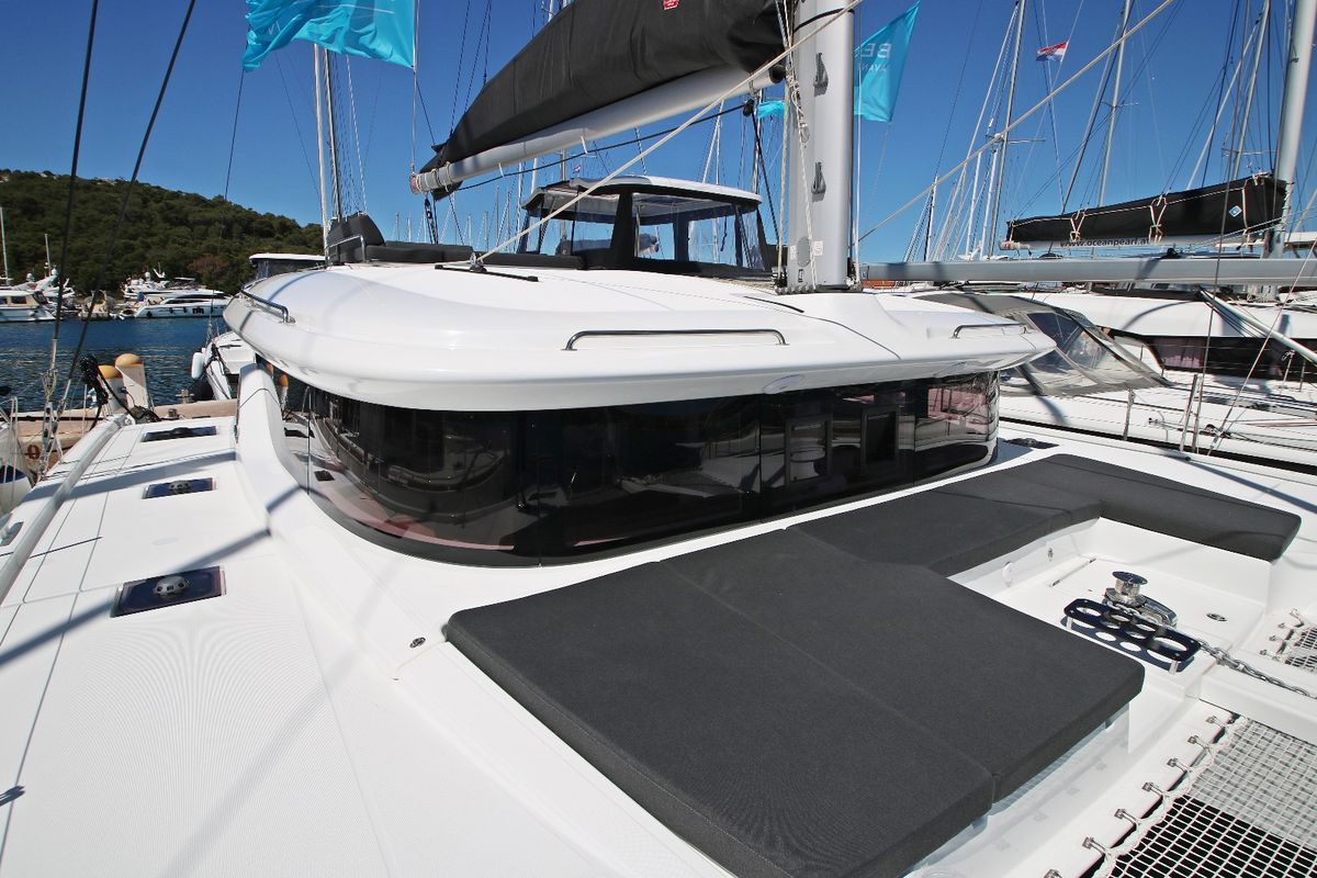 Deck of Solution, a Lagoon 43 catamaran at Općina Rogoznica, Croatia