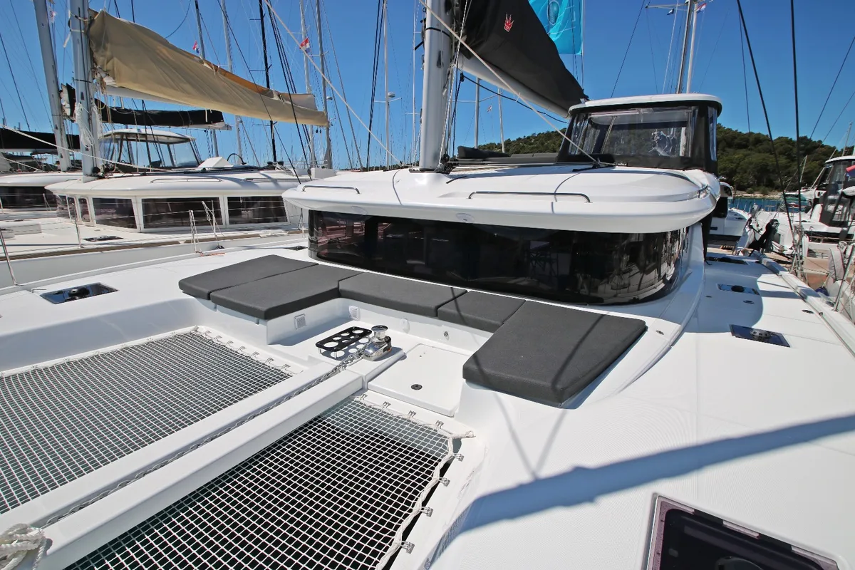 Deck of Solution, a Lagoon 43 catamaran at Općina Rogoznica, Croatia
