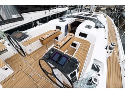 Deck of Nevolem, a Bavaria C46 sailboat at Novi Vinodolski, Croatia