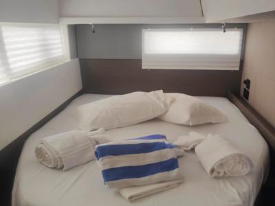 Cabin on Daria, a Leopard 45 catamaran at Procida, Italy