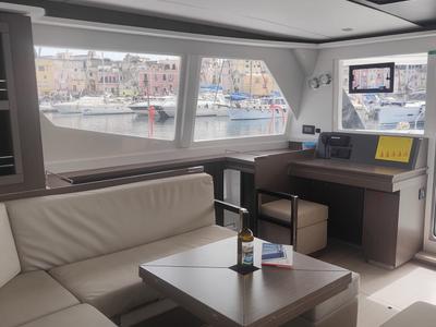 Salon of Daria, a Leopard 45 catamaran at Procida, Italy