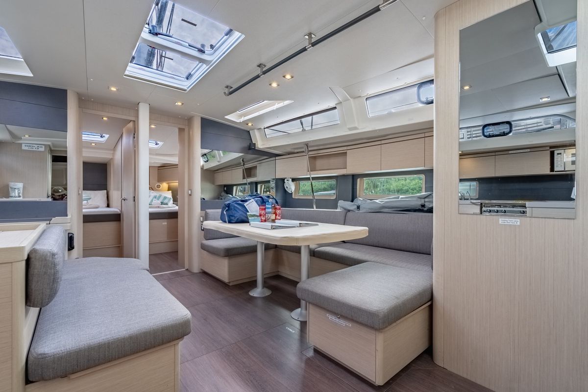 Salon of Sunday Girl, a Beneteau Oceanis 51.1 sailboat at Road Town, British Virgin Islands