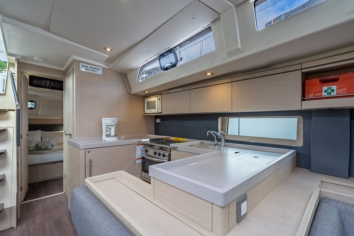 Galley of Sunday Girl, a Beneteau Oceanis 51.1 sailboat at Road Town, British Virgin Islands