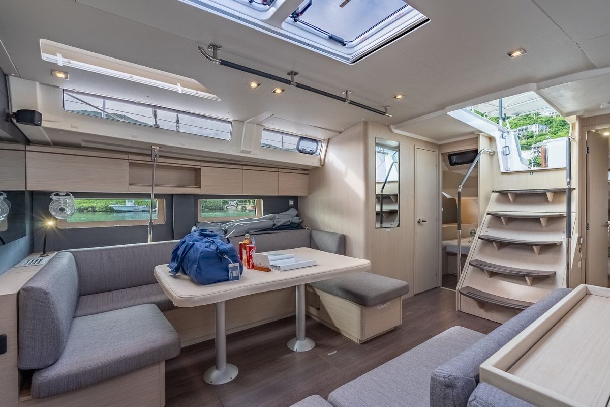 Salon of Sunday Girl, a Beneteau Oceanis 51.1 sailboat at Road Town, British Virgin Islands