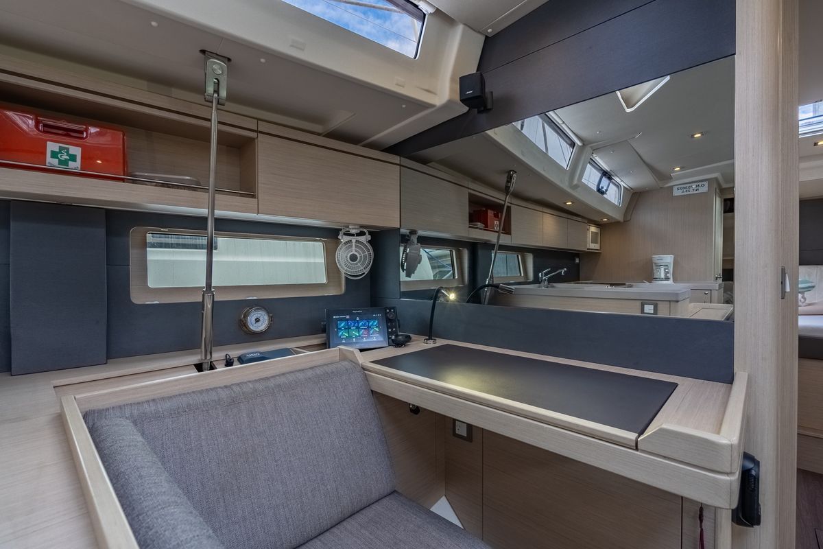 Salon of Sunday Girl, a Beneteau Oceanis 51.1 sailboat at Road Town, British Virgin Islands