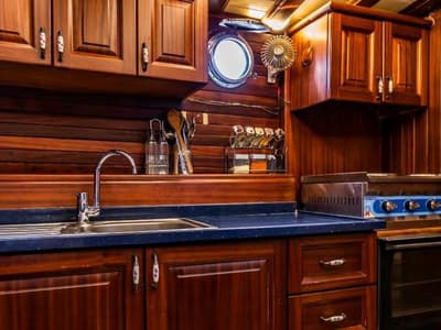 Galley of Carpe Diem XI, a Gulet Gulet gulet at Bodrum, Turkey