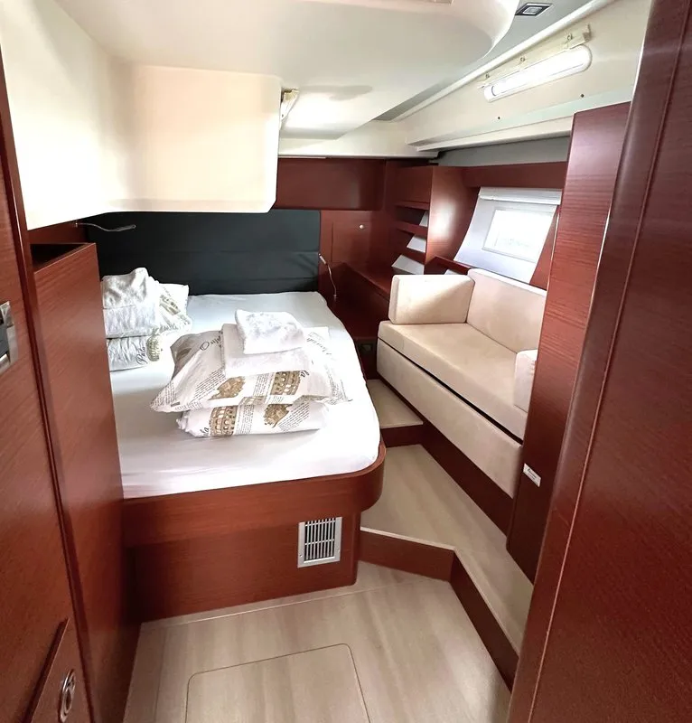 Cabin on Adele, a Hanse Yachts Hanse 548 sailboat at Seget Donji, Croatia