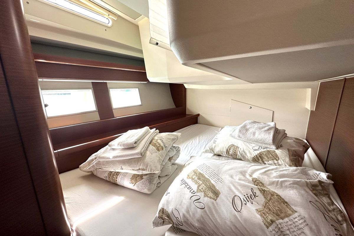 Cabin on Adele, a Hanse Yachts Hanse 548 sailboat at Seget Donji, Croatia