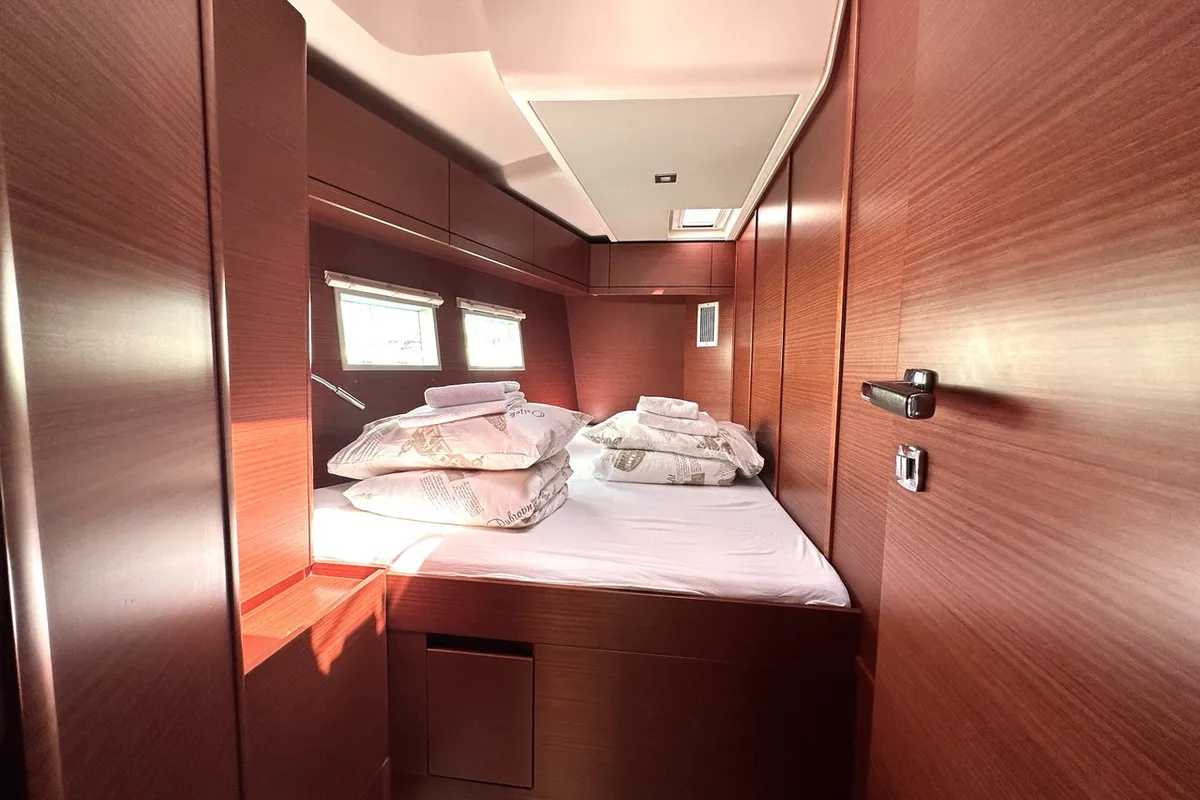 Cabin on Adele, a Hanse Yachts Hanse 548 sailboat at Seget Donji, Croatia