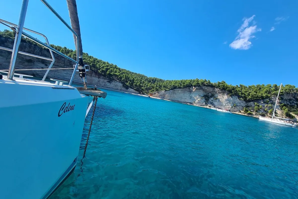 Deck of Celene, a Jeanneau Sun Odyssey 440 sailboat at Volos Municipality, Greece