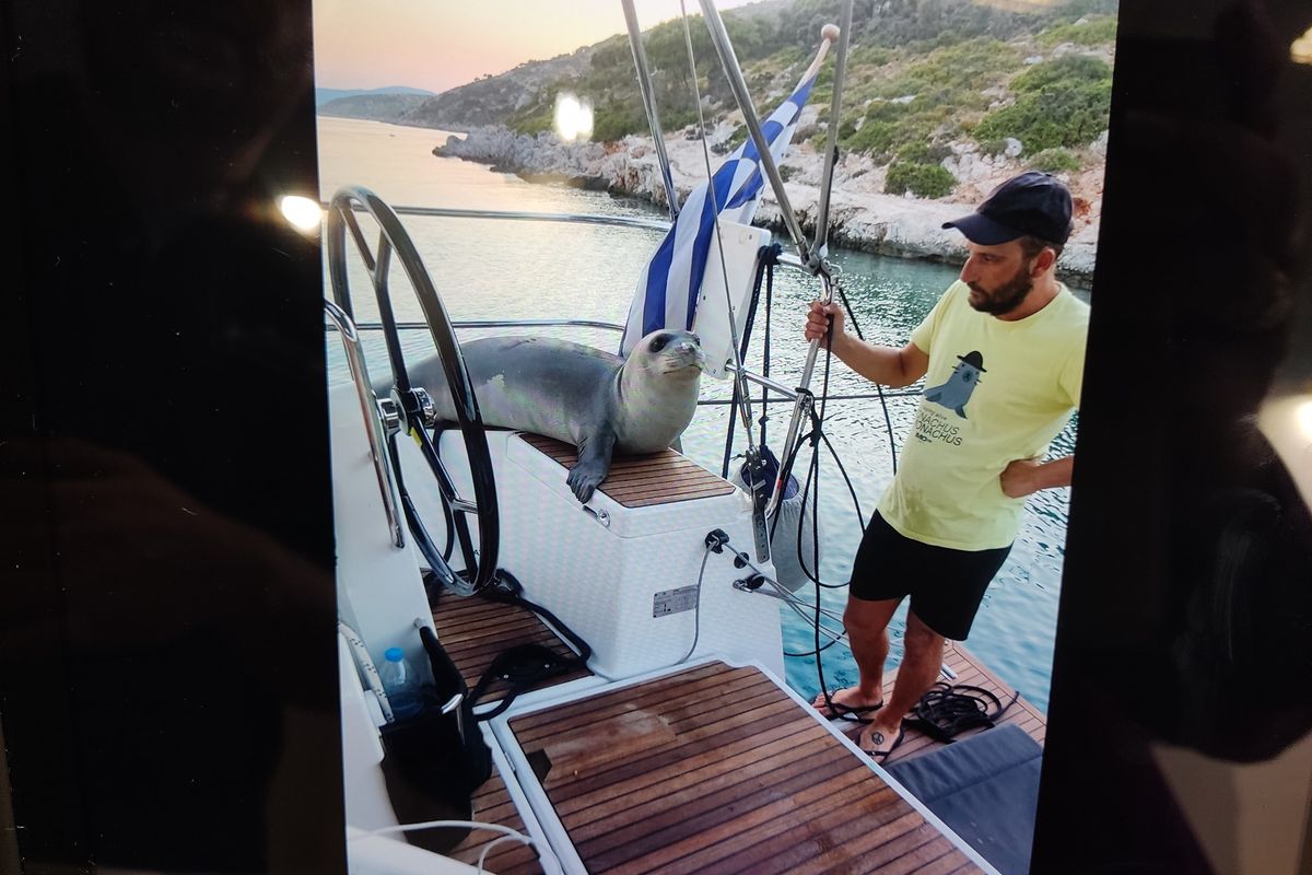 Cockpit of Celene, a Jeanneau Sun Odyssey 440 sailboat at Volos Municipality, Greece