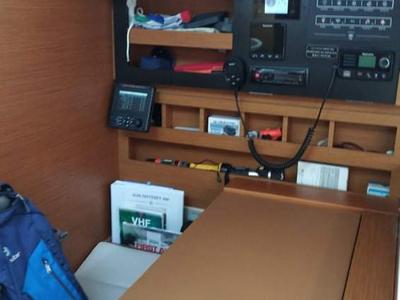 Cockpit of Celene, a Jeanneau Sun Odyssey 440 sailboat at Volos Municipality, Greece