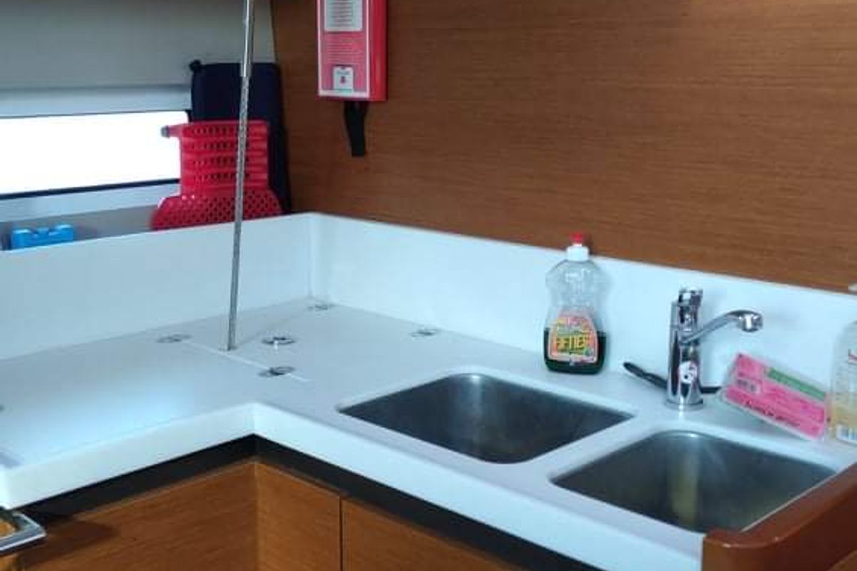 Galley of Celene, a Jeanneau Sun Odyssey 440 sailboat at Volos Municipality, Greece