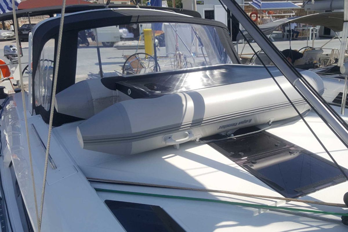 Exterior view of Euphoria, a Beneteau Oceanis 51.1 sailboat at Lavreotiki Municipal Unit, Greece