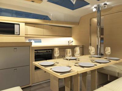Galley of Eftychia 4, a Dufour 382 GL sailboat at Municipal Unit of Lefkada, Greece