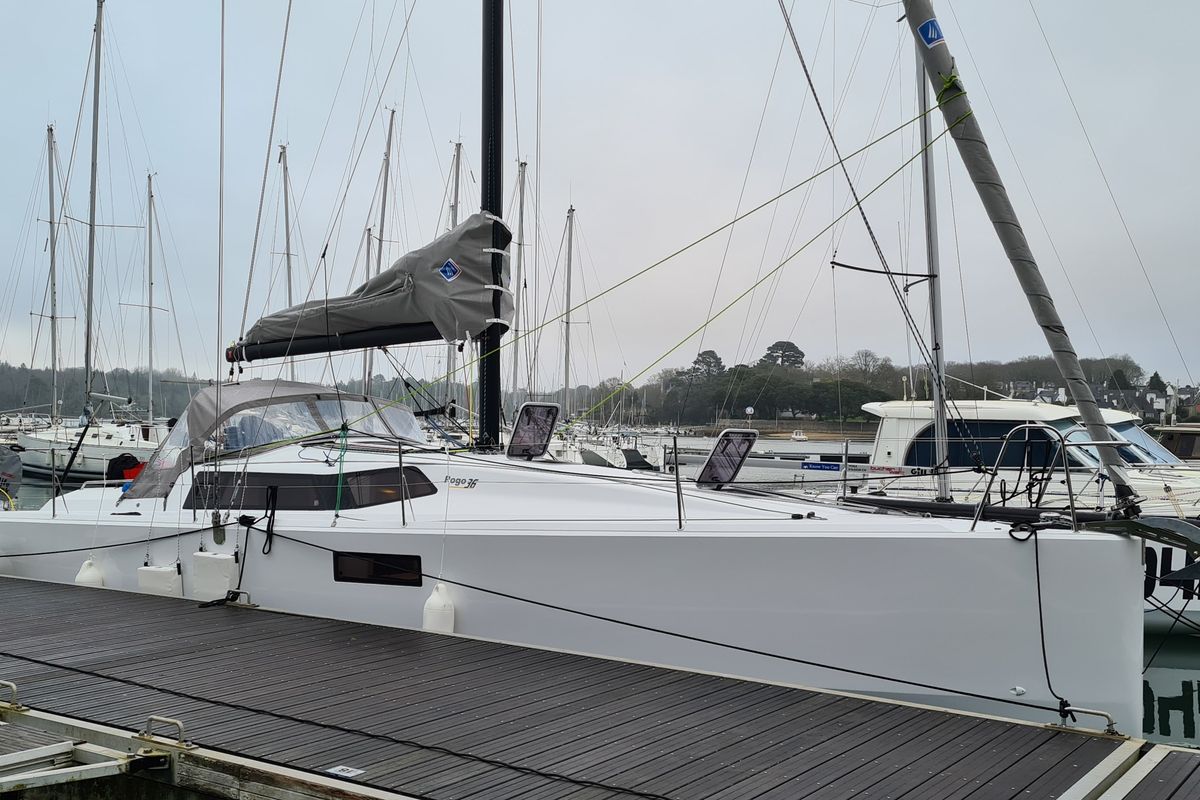 Exterior view of SHOULD I GO, a Pogo Structures Pogo 36 sailboat at La Rochelle, France