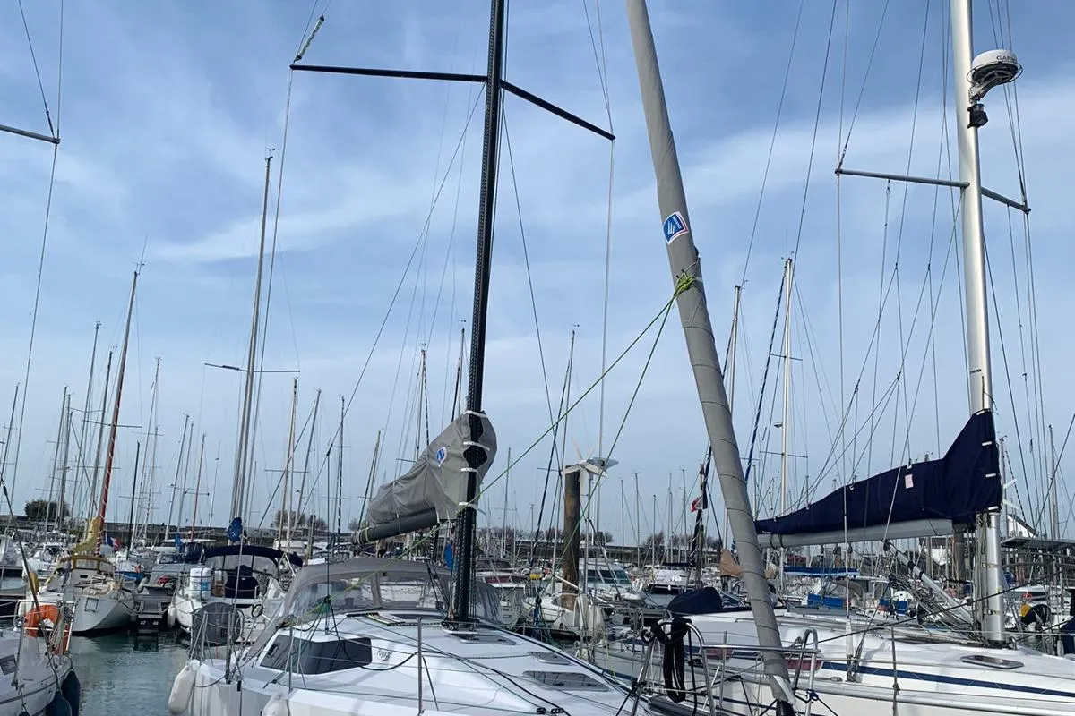 Deck of SHOULD I GO, a Pogo Structures Pogo 36 sailboat at La Rochelle, France