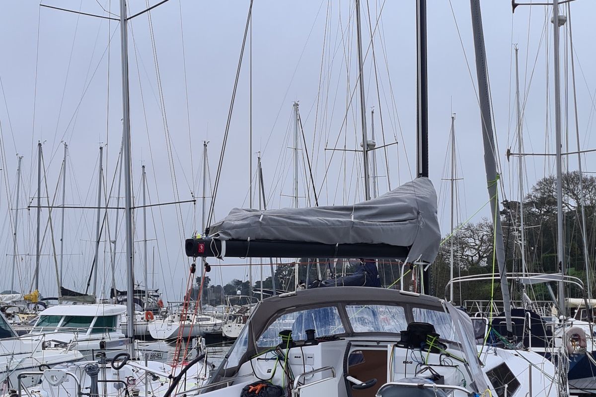 Deck of SHOULD I GO, a Pogo Structures Pogo 36 sailboat at La Rochelle, France