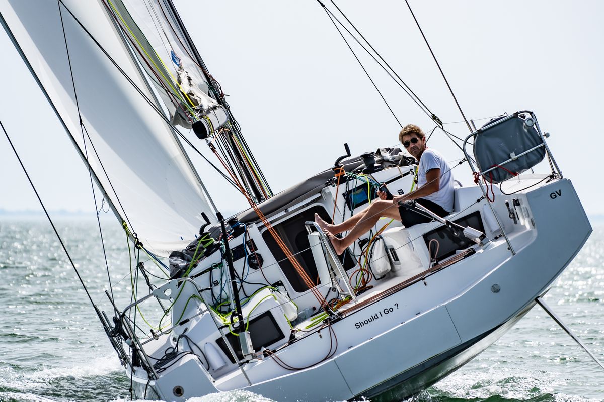 Exterior view of SHOULD I GO, a Pogo Structures Pogo 36 sailboat at La Rochelle, France