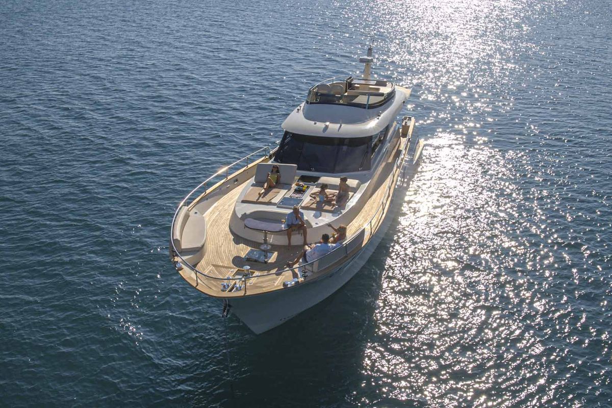 Exterior view of Panta Rei, a Monachus M70 yacht at Split, Croatia