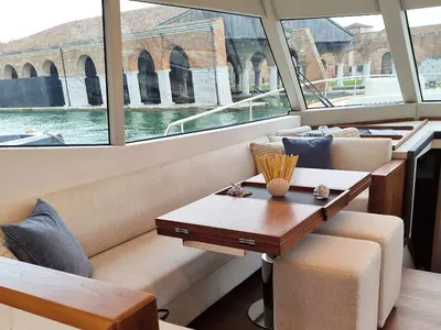 Salon of Panta Rei, a Monachus M70 yacht at Split, Croatia