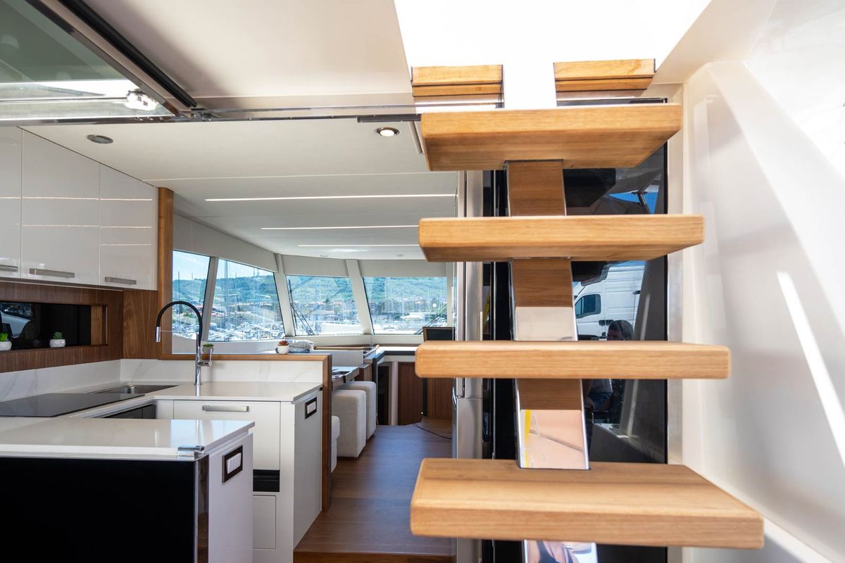Galley of Panta Rei, a Monachus M70 yacht at Split, Croatia