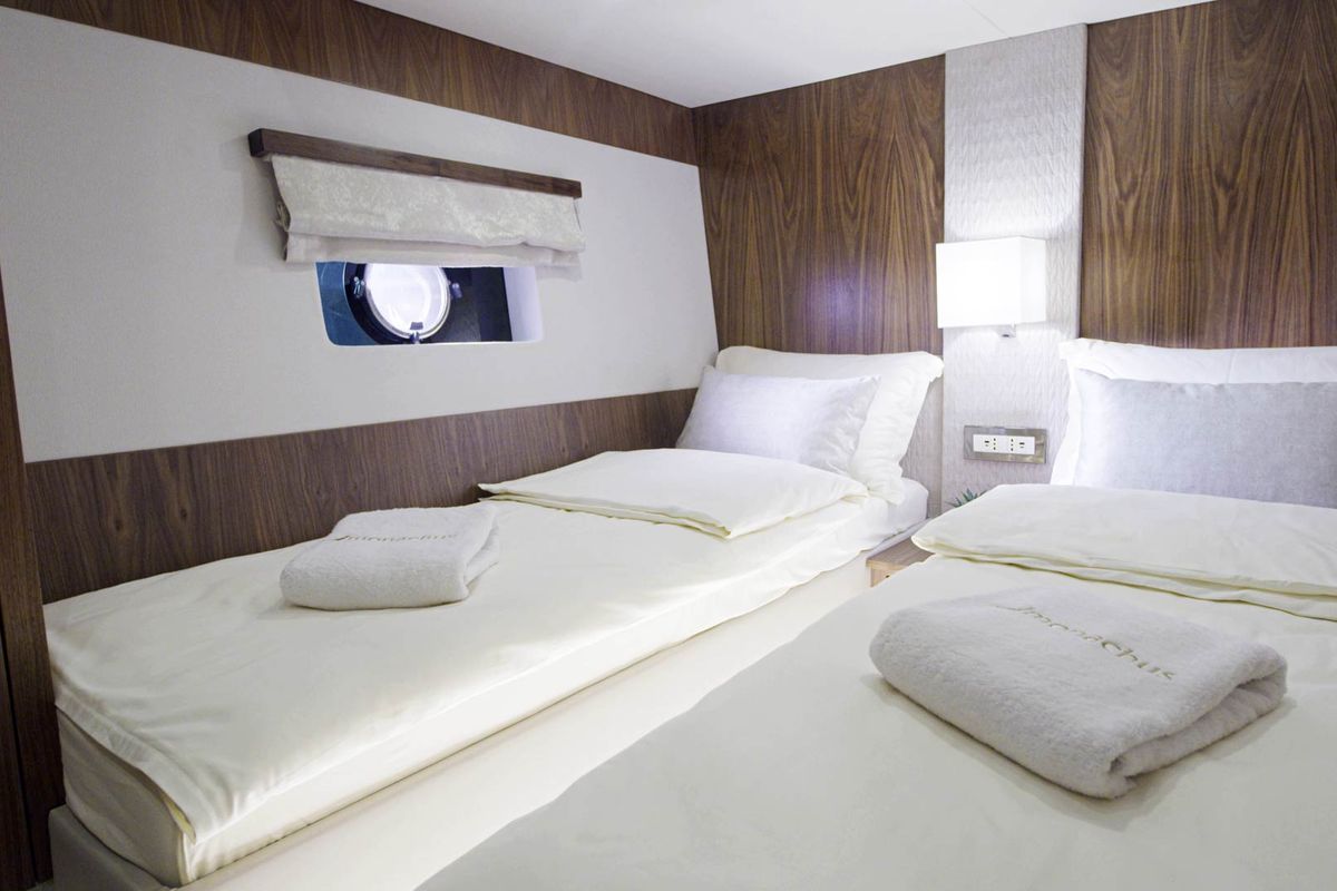 Cabin on Panta Rei, a Monachus M70 yacht at Split, Croatia